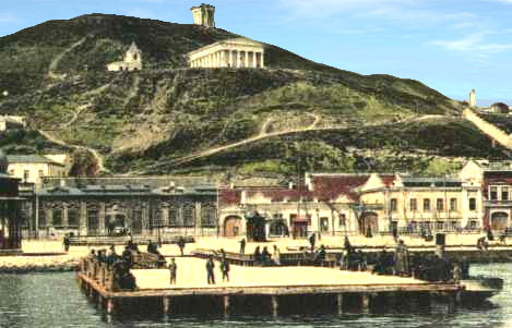 Atlantis hill by the sea, circa 1900.